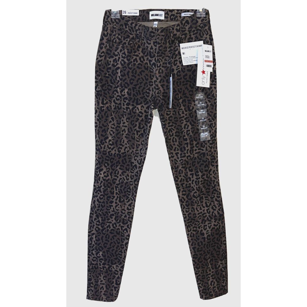 NEW WILLIAM RAST‎ Women's Size 26 Perfect Skinny Iconic Wild Cheetah Print Jeans